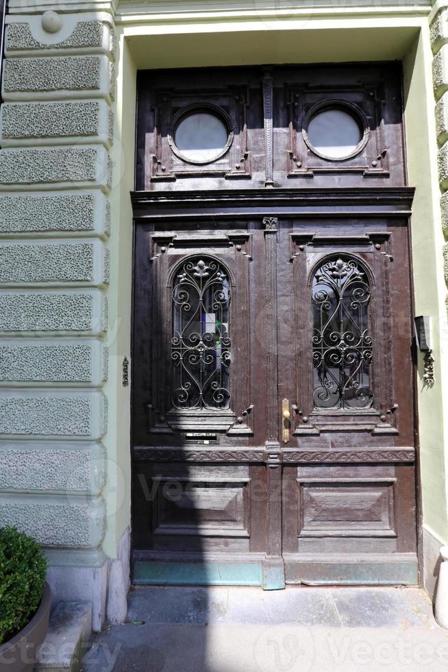 Door architectural design element for entering and exiting a building photo