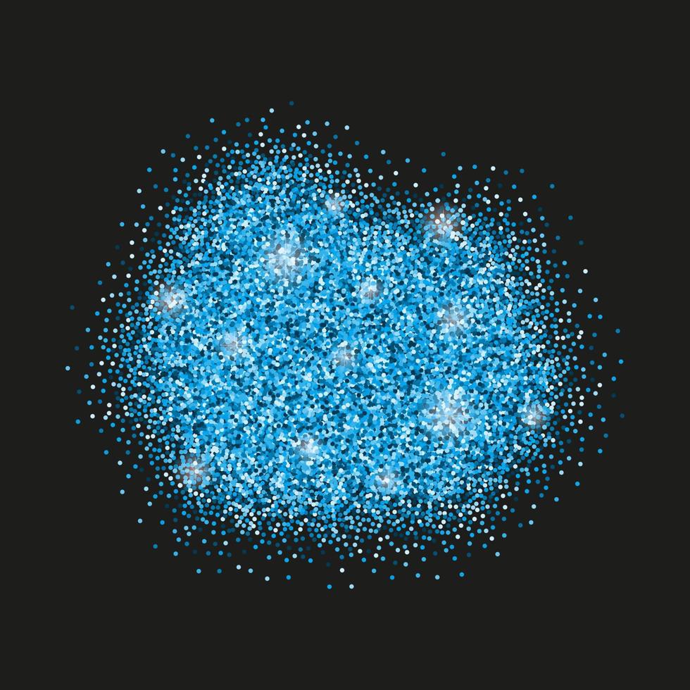 polvo de destellos de brillo azul o turquesa aislado sobre fondo blanco. vector