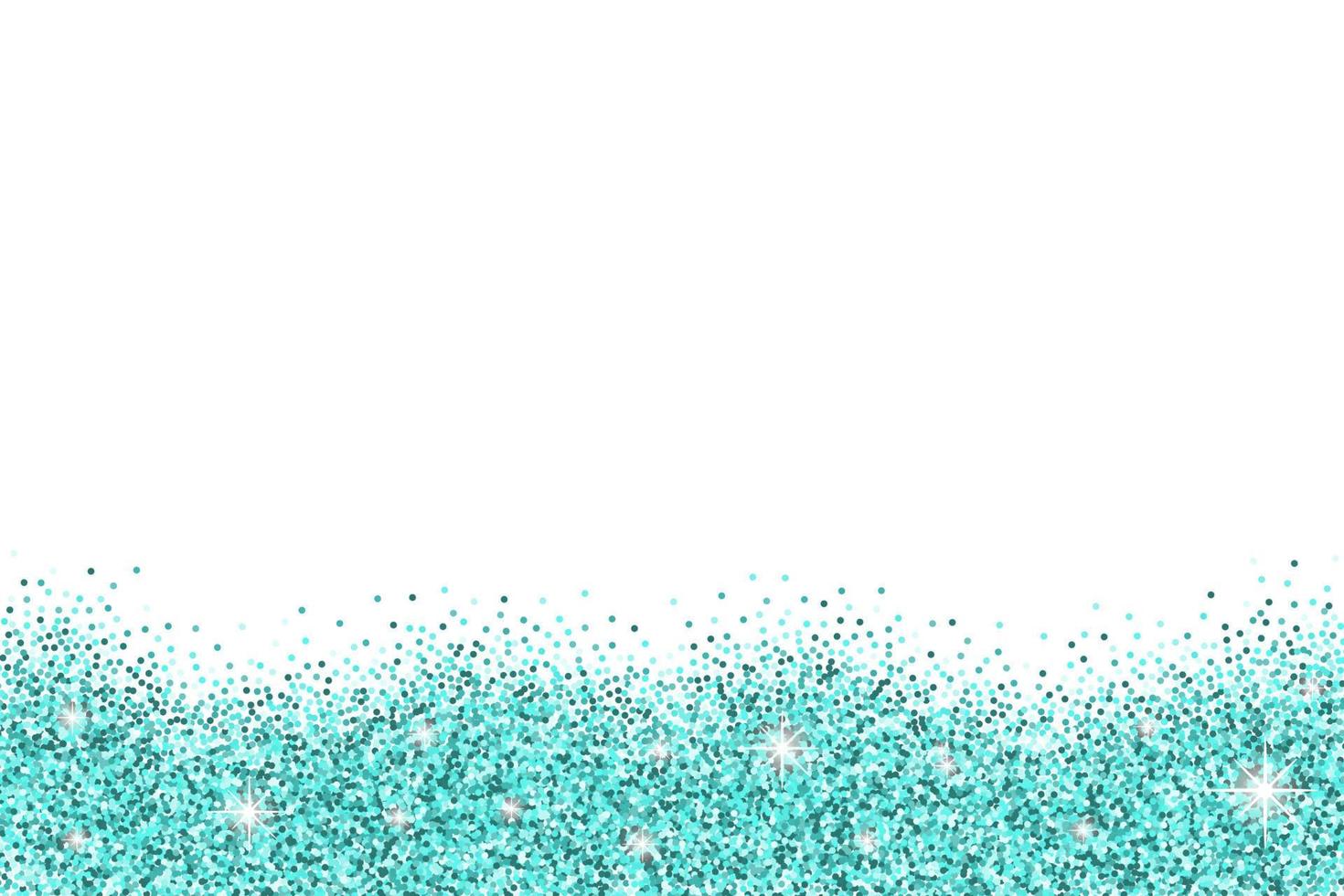 White horizontal background with azure glitter sparkles or confetti and space for text. vector