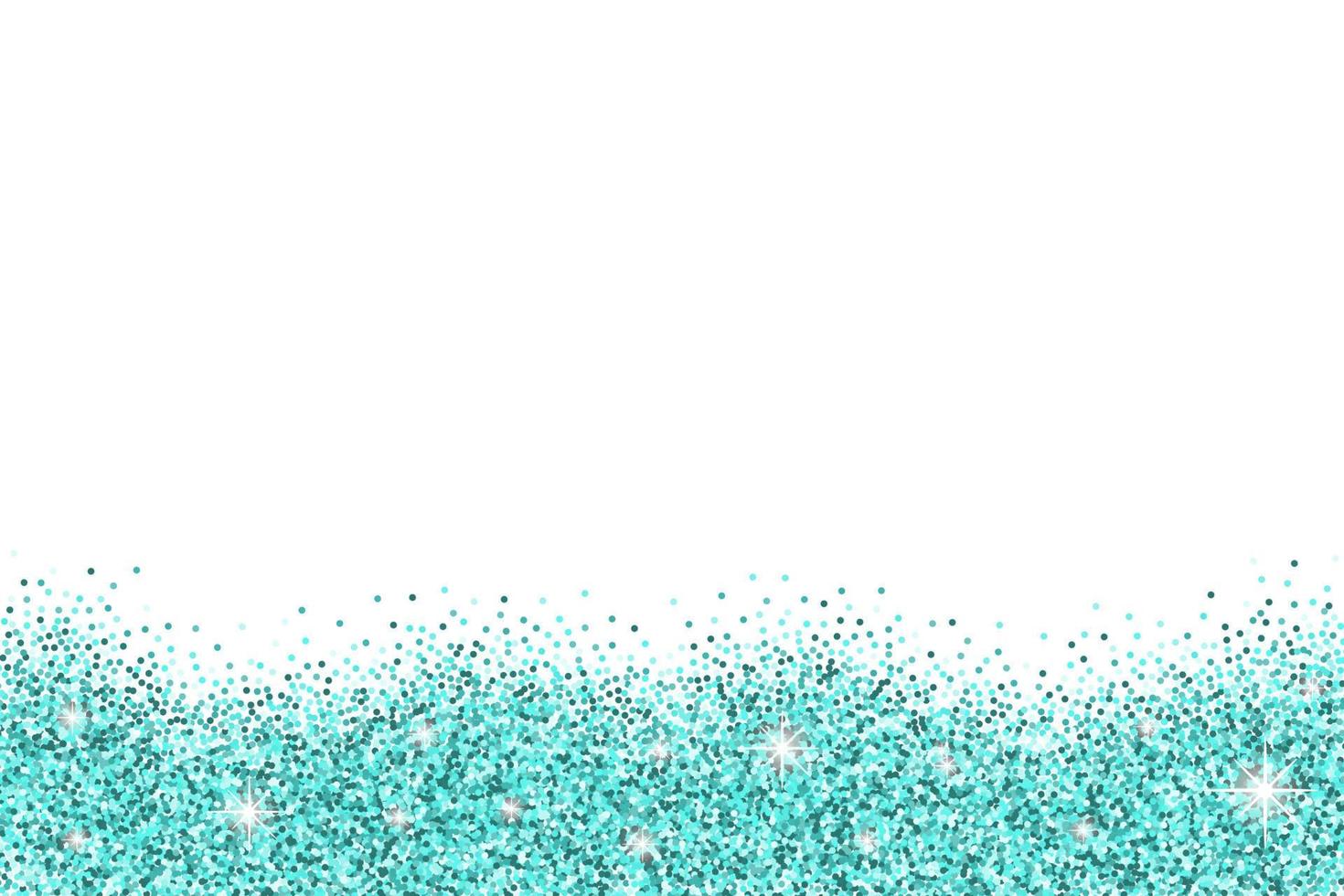 White horizontal background with azure glitter sparkles or confetti and space for text. vector