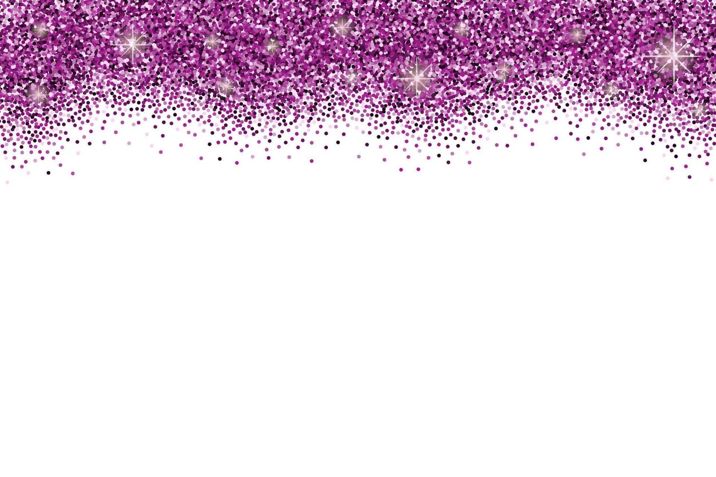 White background with violet star confetti and space for text. vector