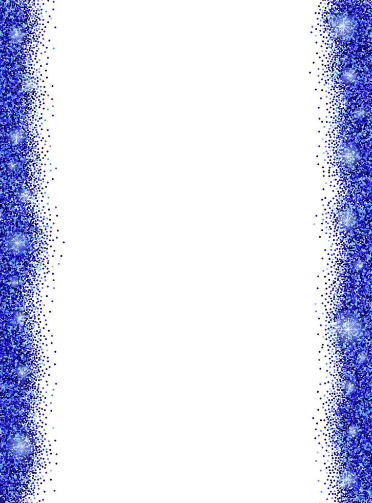 White background with blue glitter sparkles or confetti and space for text. vector
