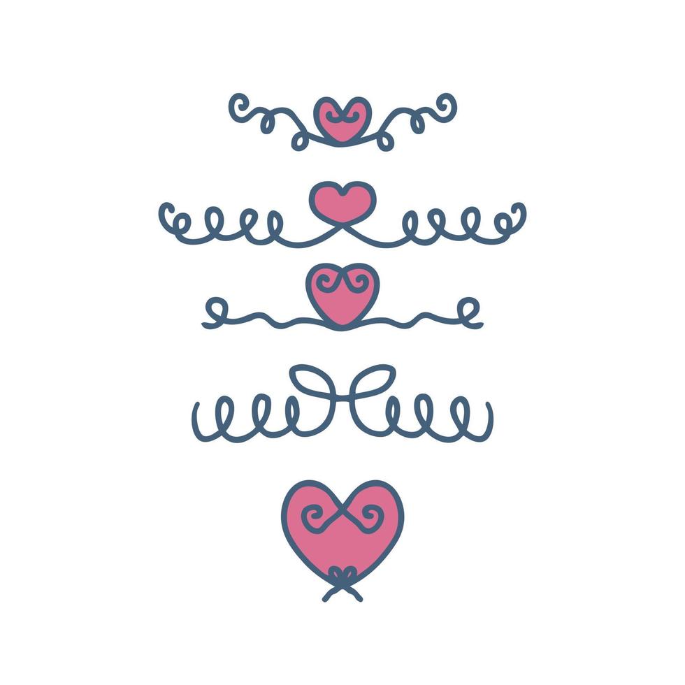 Doodle heart border template concept collection. vector