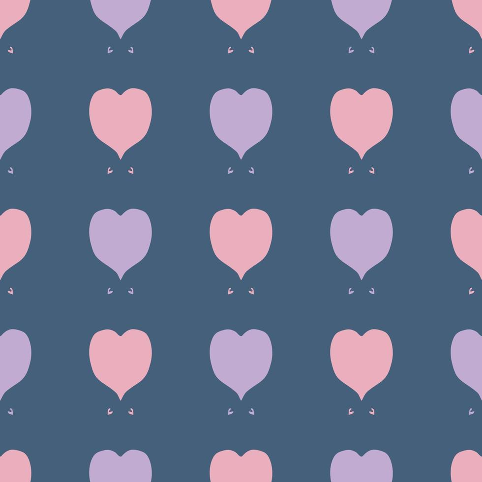 Trendy hearts retro seamless pattern in 1960 style. vector