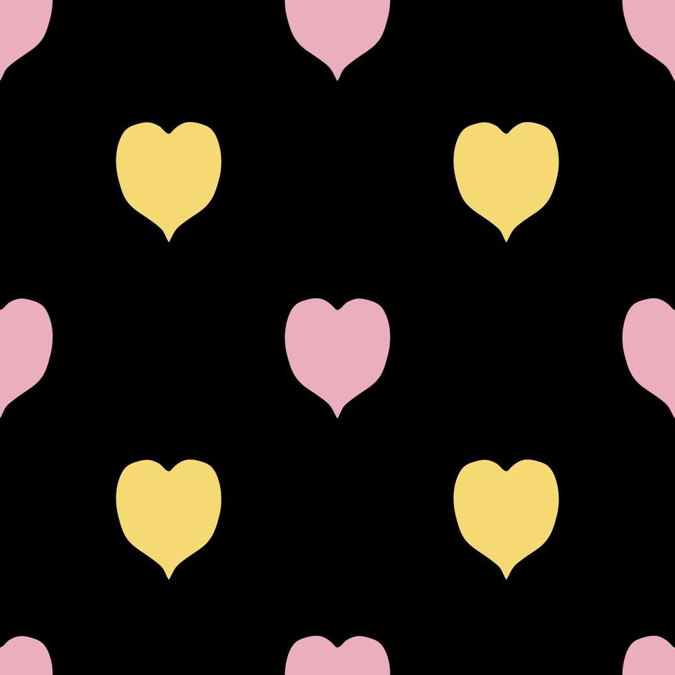 Simple hearts retro seamless pattern in 1960 style. vector