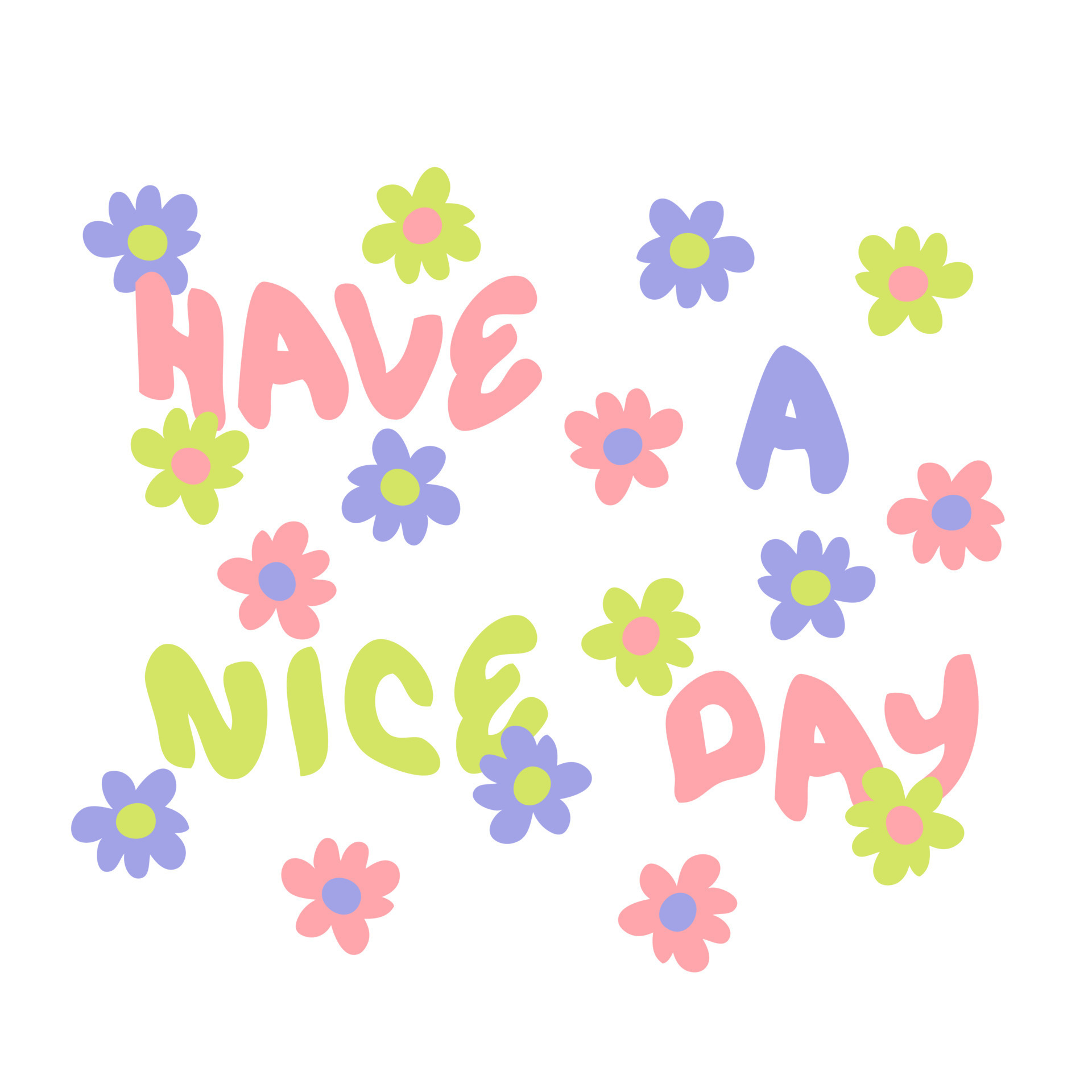 Have A Nice Day Slogan Print With Daisies In 1970s Style 9215652