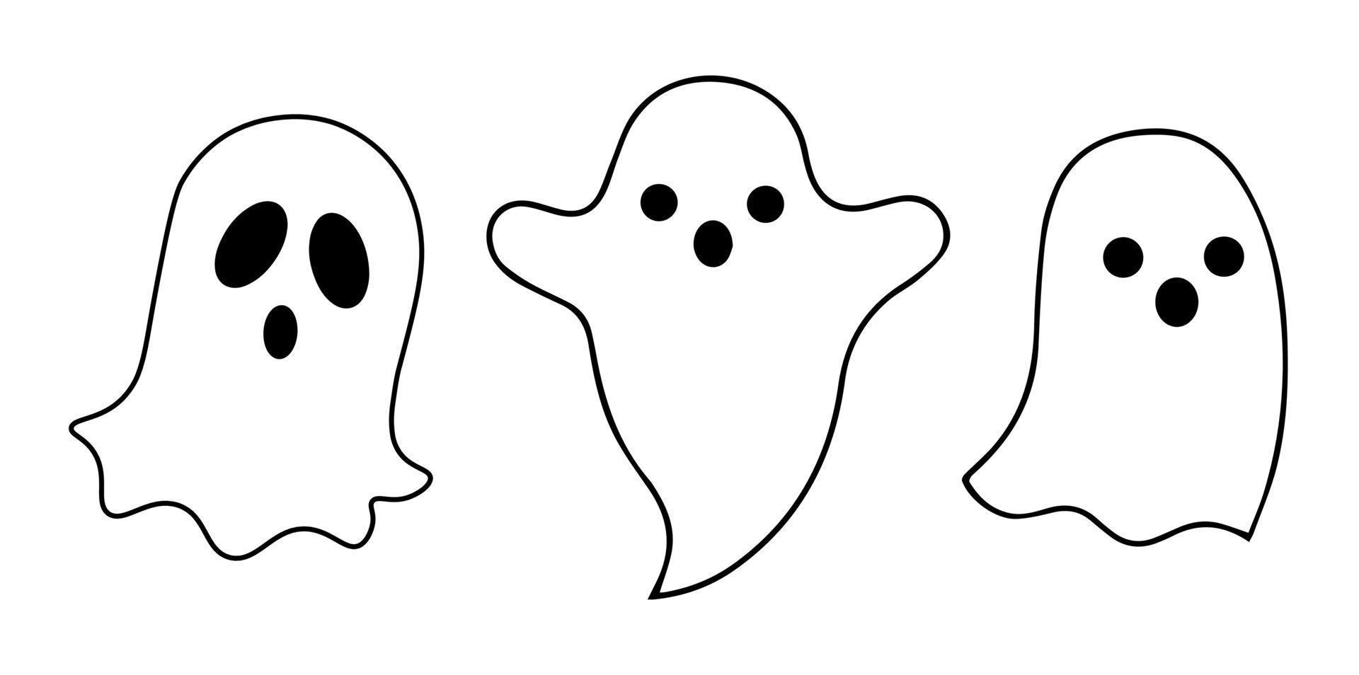 Halloween Ghost Silhouette Set vector