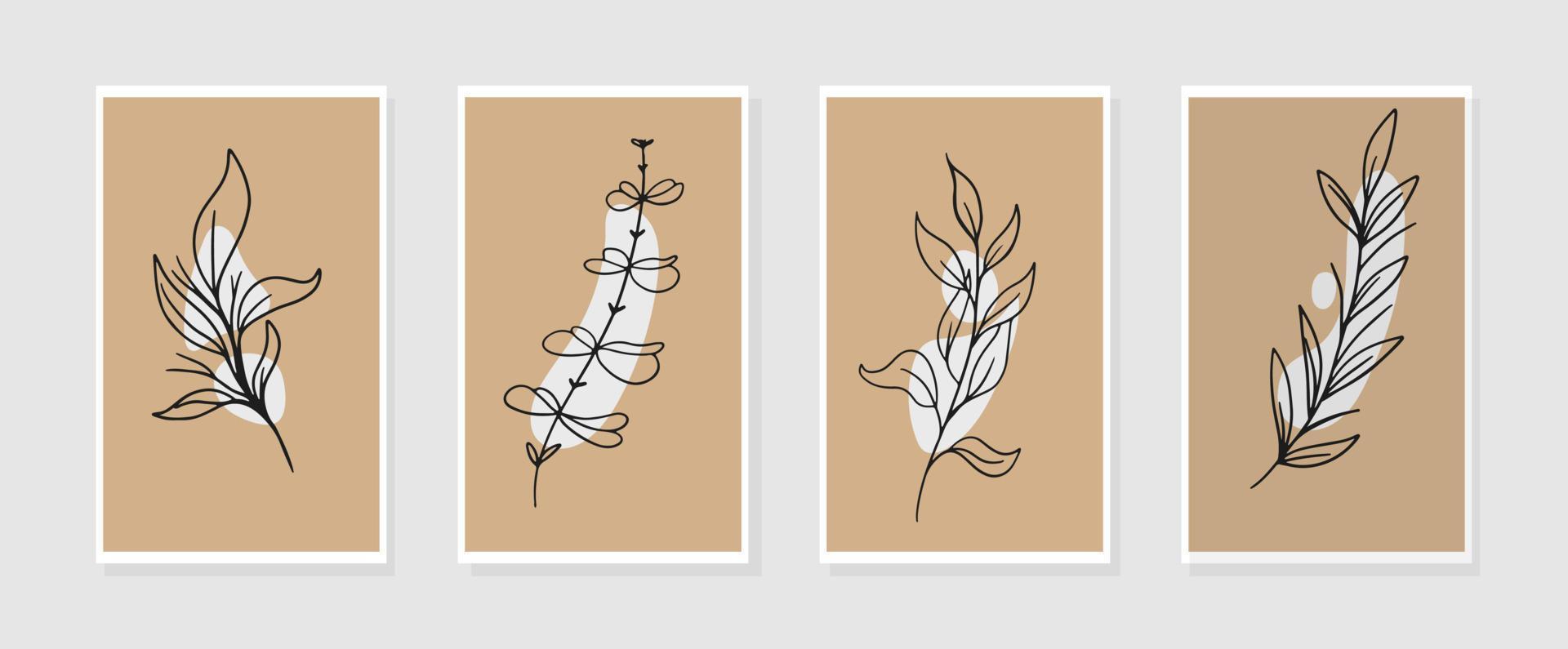Vector set of boho minimal wall art