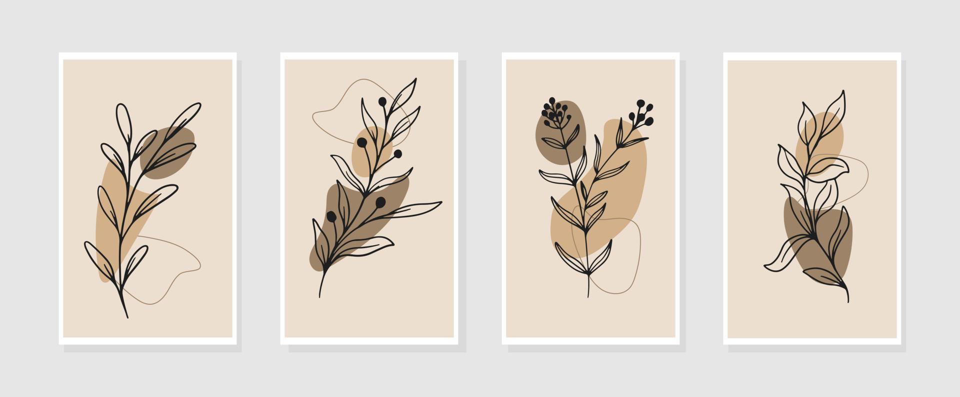 Vector set of boho minimal wall art
