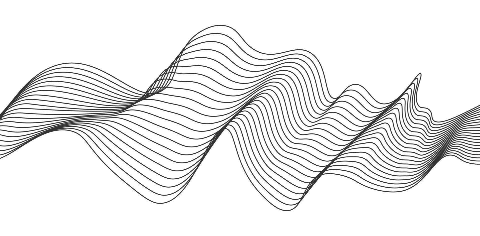 Optical art abstract background wave design black and white vector