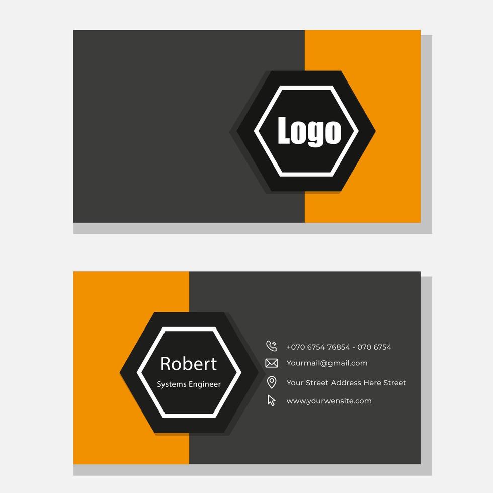 Modern simple light business card template vector
