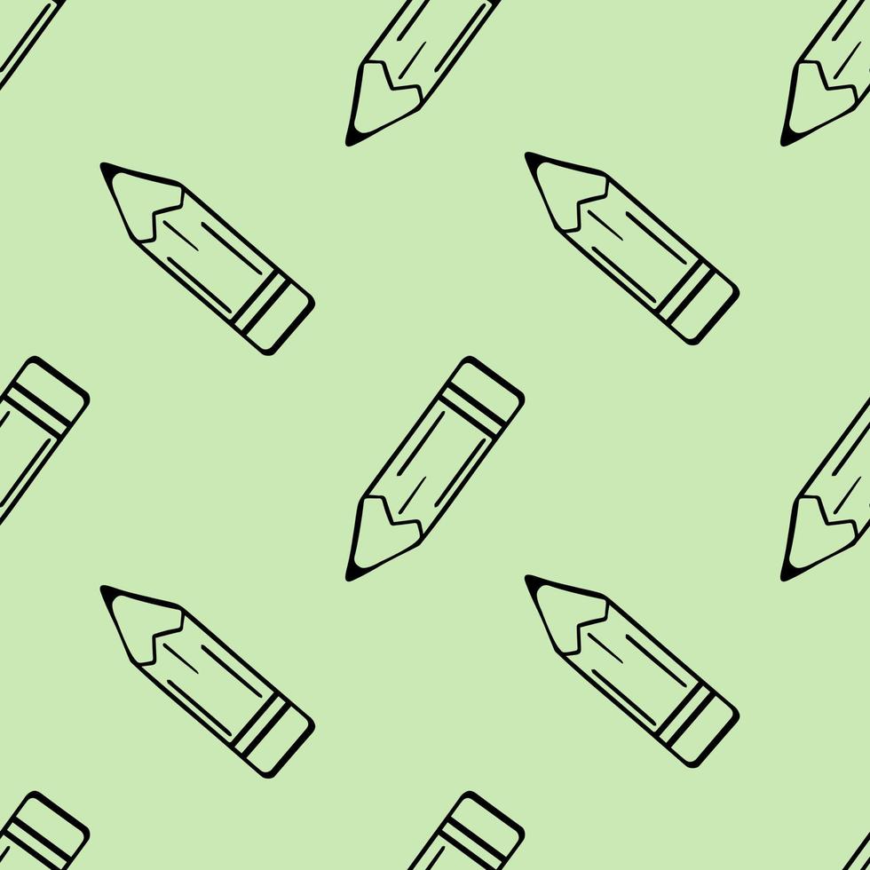 Seamless monochrome pencil  in doodle style pattern vector