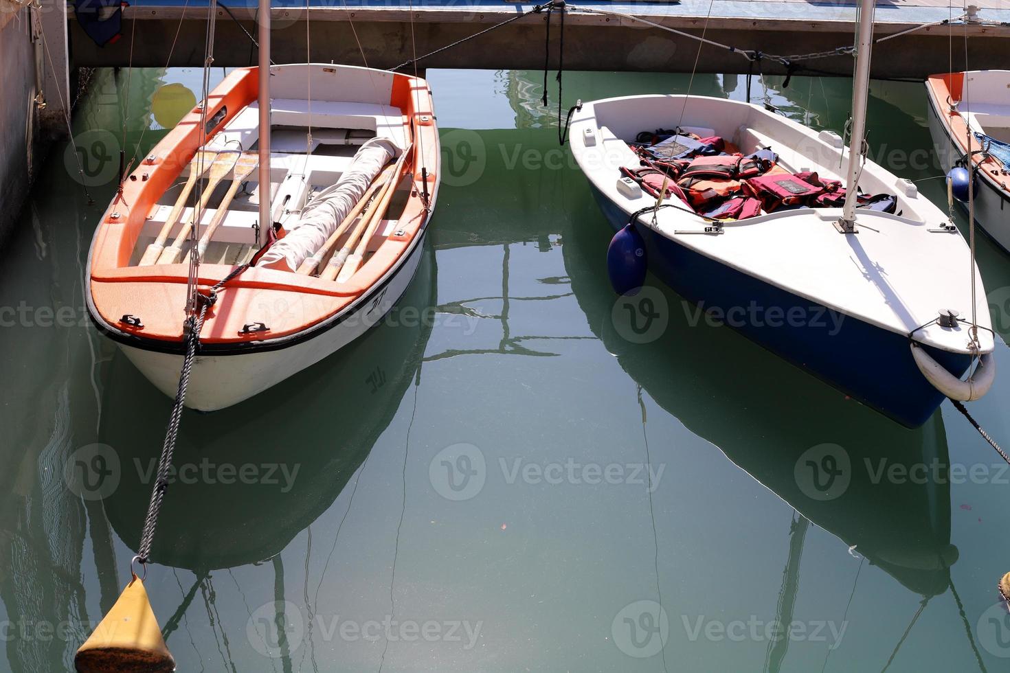 Berth on the seashore for mooring boats and yachts photo