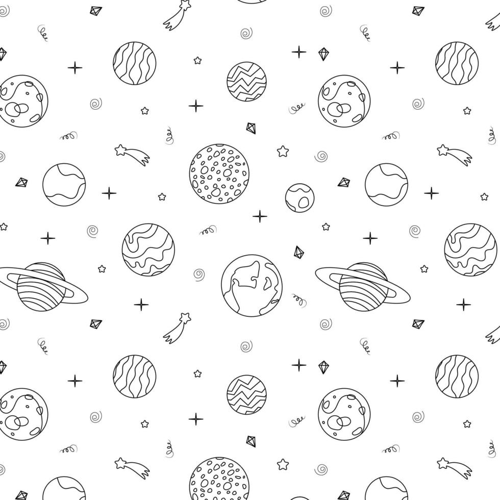 Space seamless pattern vector