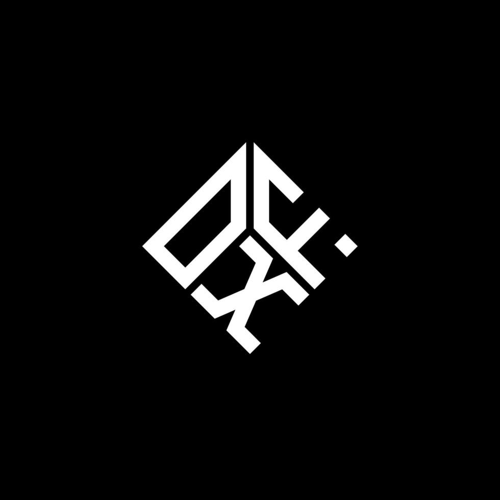 diseño del logotipo de la letra oxf sobre fondo negro. concepto creativo del logotipo de la letra de las iniciales de oxf. diseño de letras oxf. vector