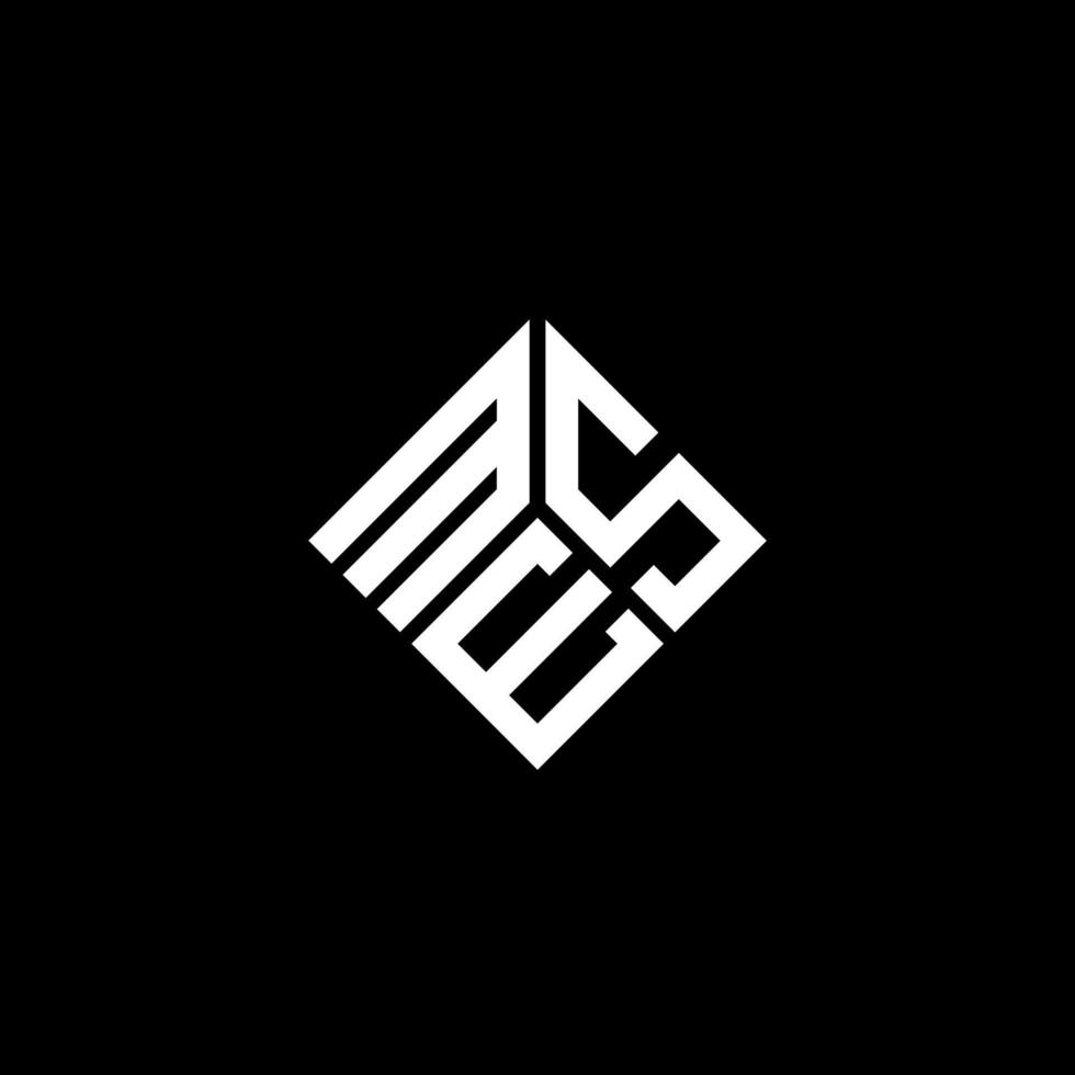 MES letter logo design on black background. MES creative initials letter logo concept. MES letter design. vector