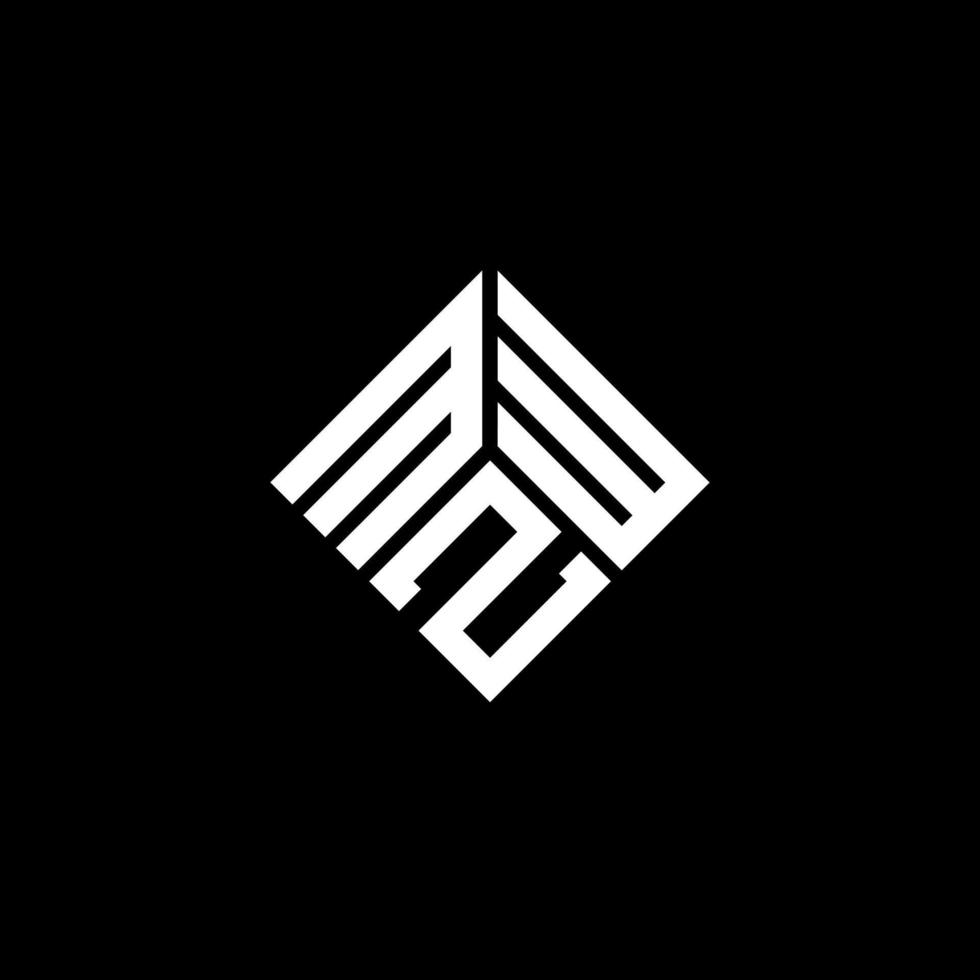diseño de logotipo de letra mzw sobre fondo negro. concepto de logotipo de letra de iniciales creativas mzw. diseño de letras mzw. vector