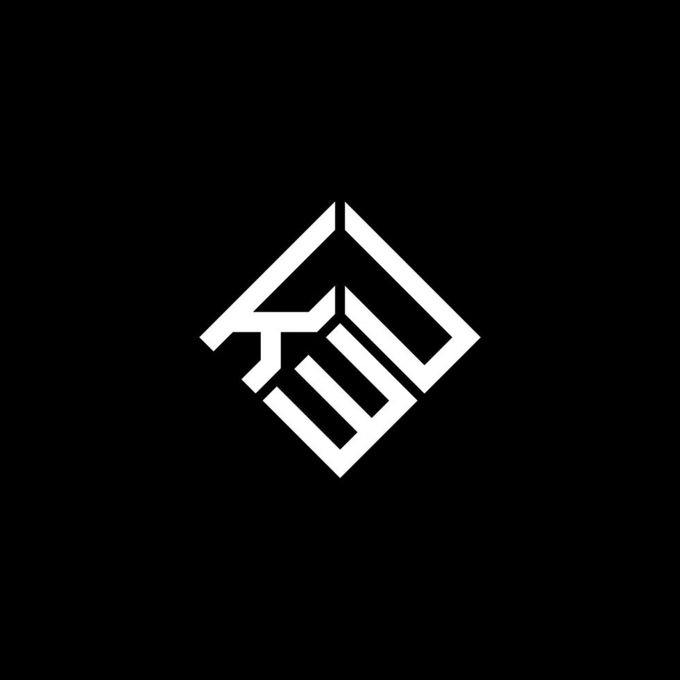 diseño del logotipo de la letra kwu sobre fondo negro. concepto de logotipo de letra de iniciales creativas kwu. diseño de letras kwu. vector