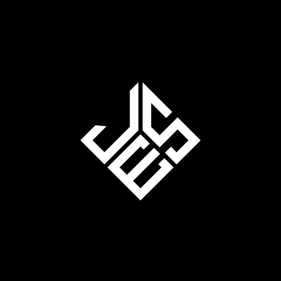 diseño del logotipo de la letra jes sobre fondo negro. concepto de logotipo de letra de iniciales creativas de jes. diseño de letras jes. vector