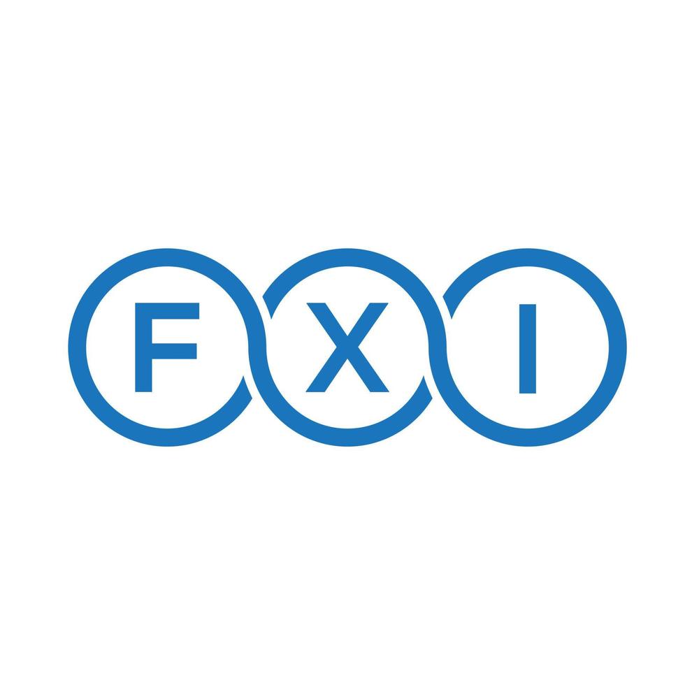 diseño de logotipo de letra fxi sobre fondo negro. concepto de logotipo de letra de iniciales creativas fxi. diseño de letras fxi. vector