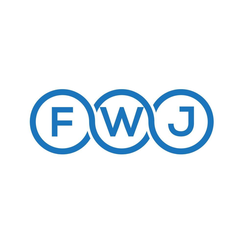 diseño de logotipo de letra fwj sobre fondo negro. concepto de logotipo de letra de iniciales creativas fwj. diseño de letras fwj. vector