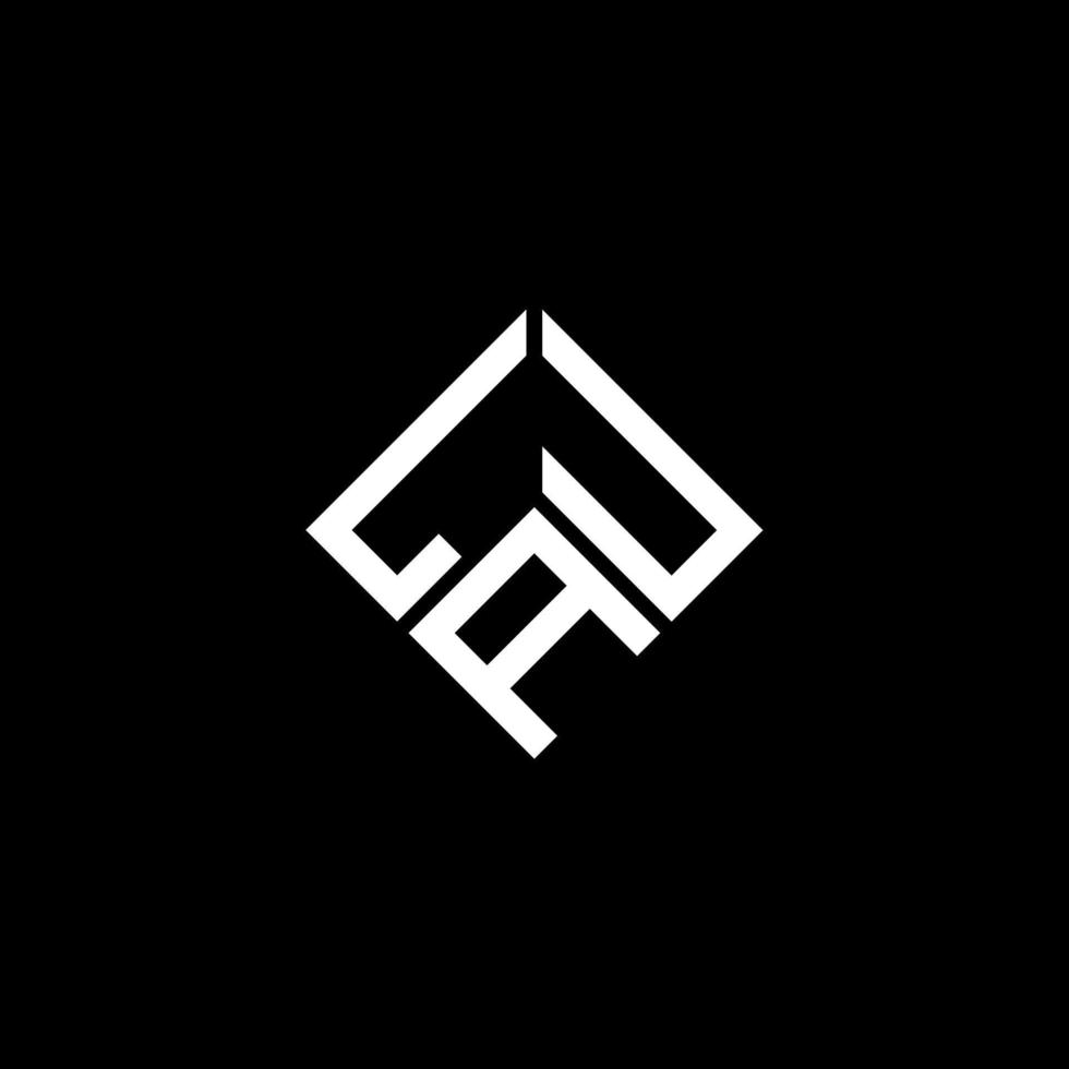 diseño del logotipo de la letra lau sobre fondo negro. concepto creativo del logotipo de la letra de las iniciales de lau. diseño de letras lau. vector