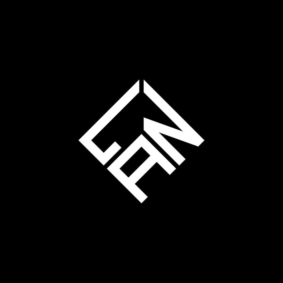 diseño de logotipo de letra lan sobre fondo negro. concepto de logotipo de letra de iniciales creativas lan. diseño de letras lan. vector