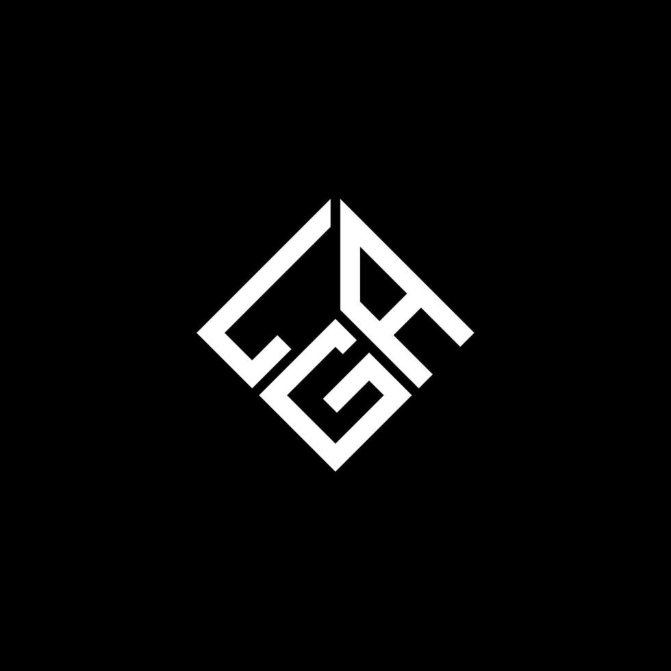 diseño de logotipo de letra lga sobre fondo negro. concepto de logotipo de letra de iniciales creativas de lga. diseño de letras lga. vector