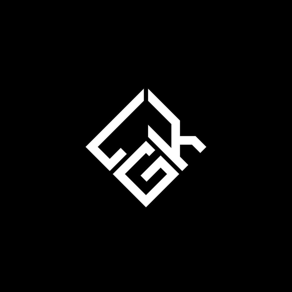 diseño de logotipo de letra lgk sobre fondo negro. concepto de logotipo de letra de iniciales creativas de lgk. diseño de letras lgk. vector