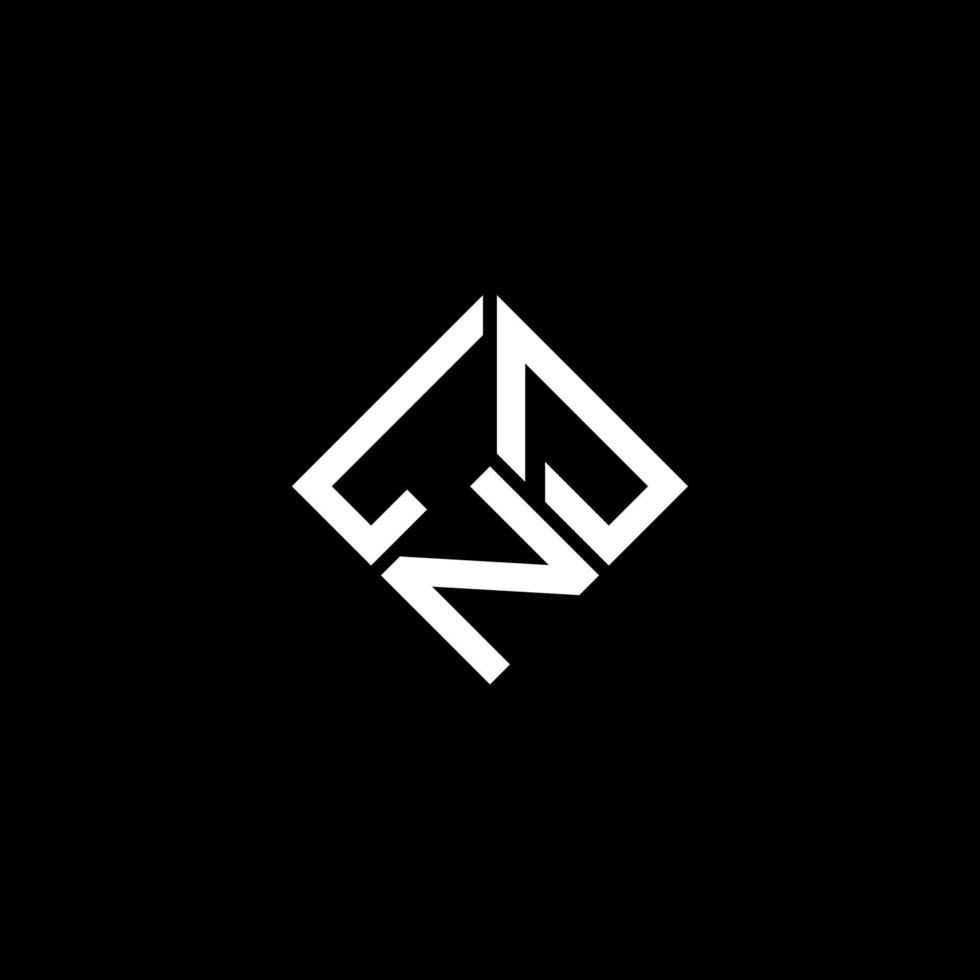 Diseño de logotipo de letra lnd sobre fondo negro. ld concepto de logotipo de letra de iniciales creativas. Diseño de carta lnd. vector