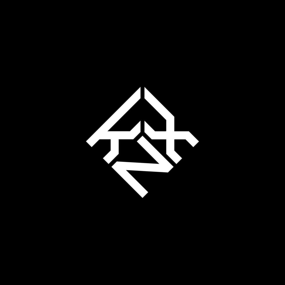 KNX letter logo design on black background. KNX creative initials