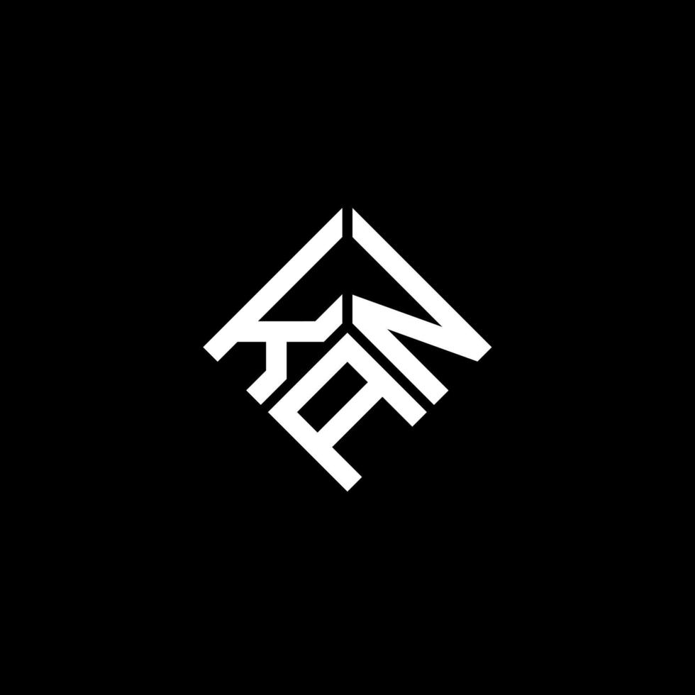 diseño del logotipo de la letra kan sobre fondo negro. concepto de logotipo de letra de iniciales creativas kan. diseño de letras kan. vector