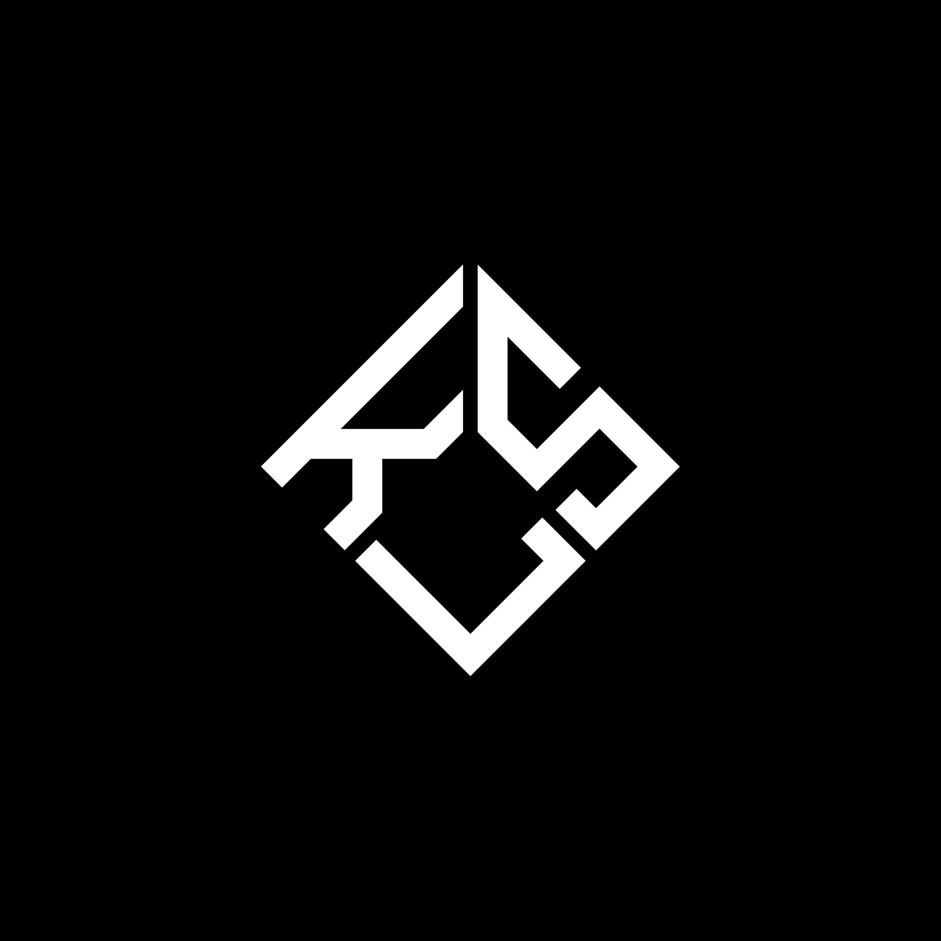 KLS letter logo design on black background. KLS creative initials
