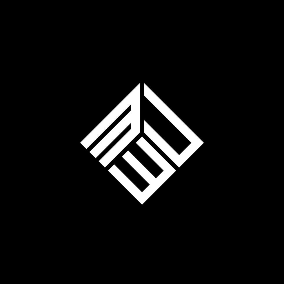 diseño de logotipo de letra mwu sobre fondo negro. concepto de logotipo de letra de iniciales creativas mwu. diseño de letras mwu. vector