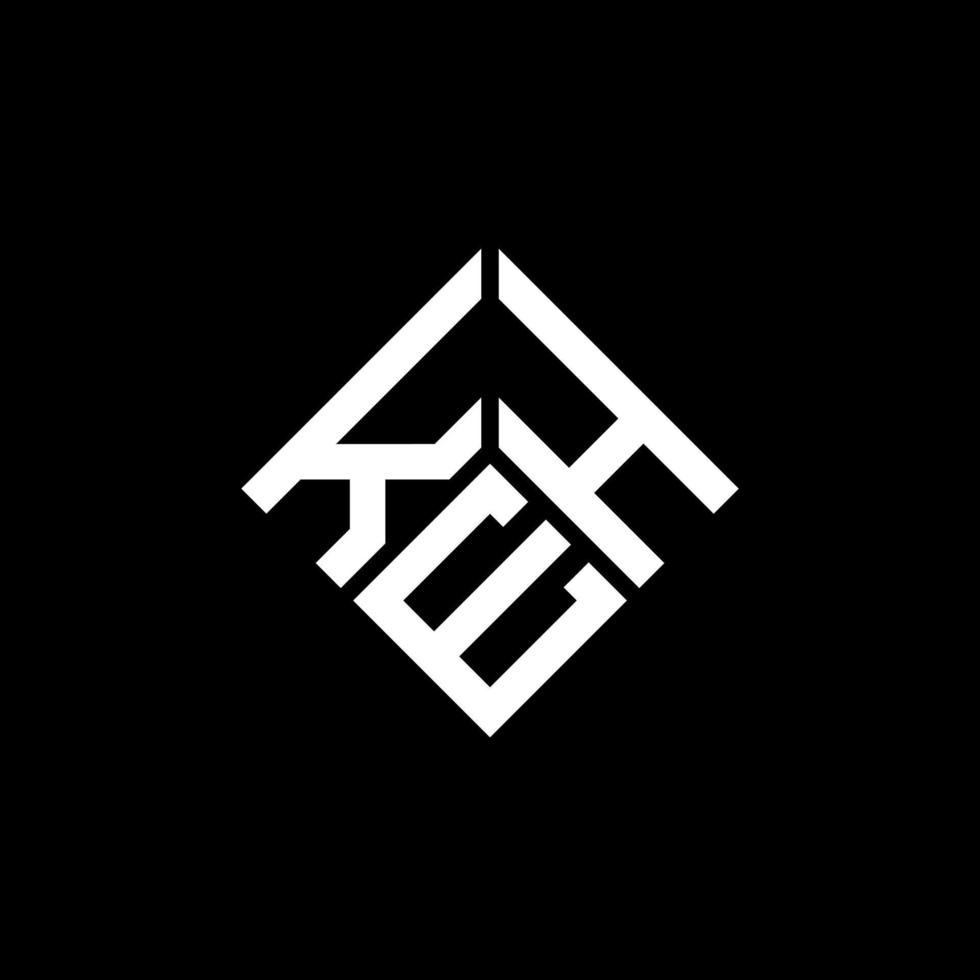 diseño del logotipo de la letra keh sobre fondo negro. concepto de logotipo de letra de iniciales creativas keh. diseño de letras keh. vector