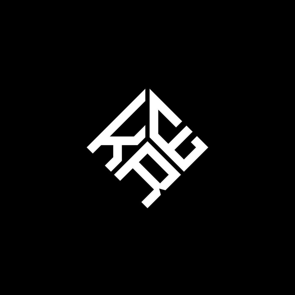 KRE letter logo design on black background. KRE creative initials ...