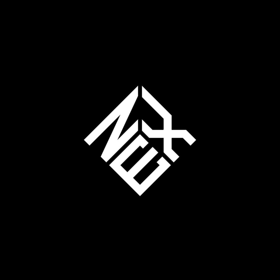 diseño del logotipo de la letra nex sobre fondo negro. concepto de logotipo de letra de iniciales creativas nex. siguiente diseño de carta. vector
