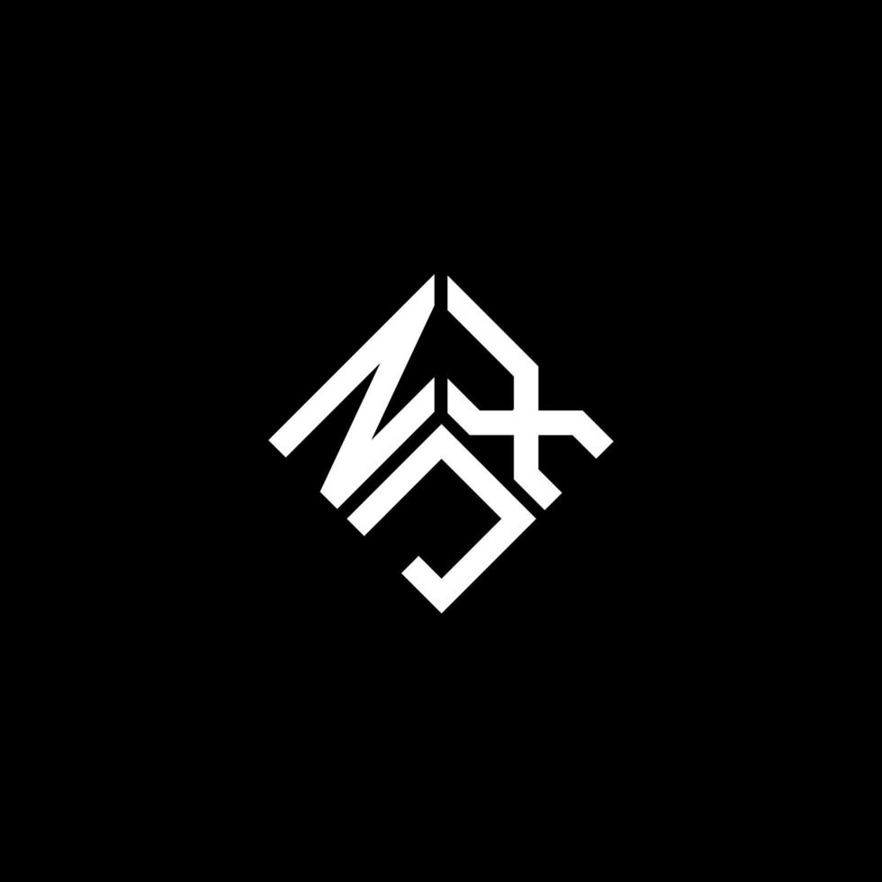NJX letter logo design on black background. NJX creative initials letter logo concept. NJX letter design. vector