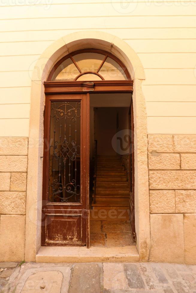 Door architectural design element for entering and exiting a building photo