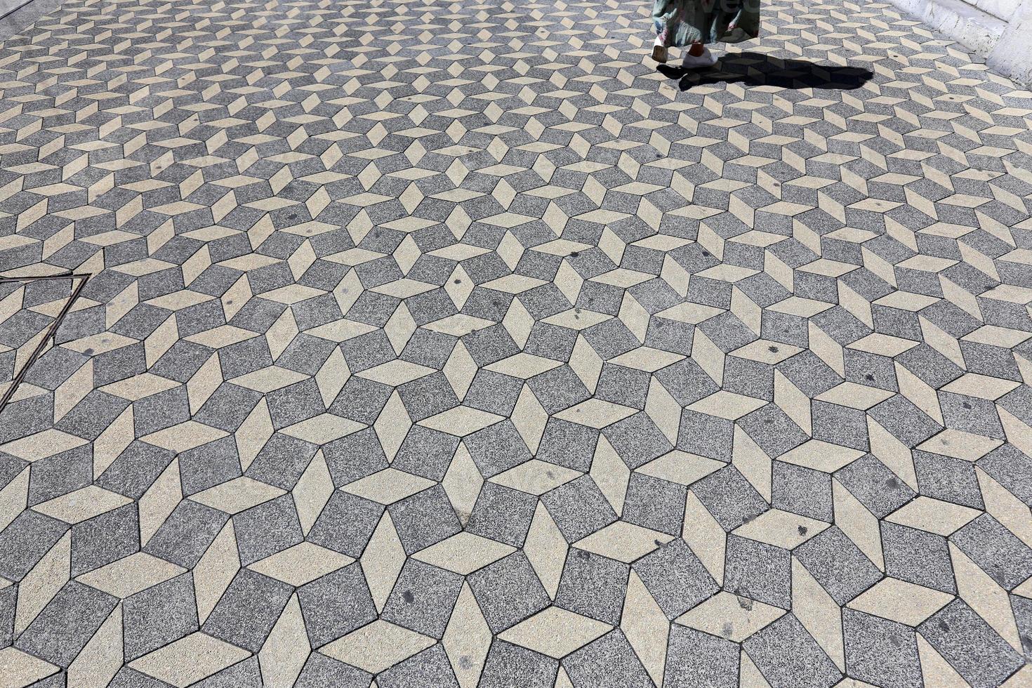 Sidewalk for pedestrians in a big city photo