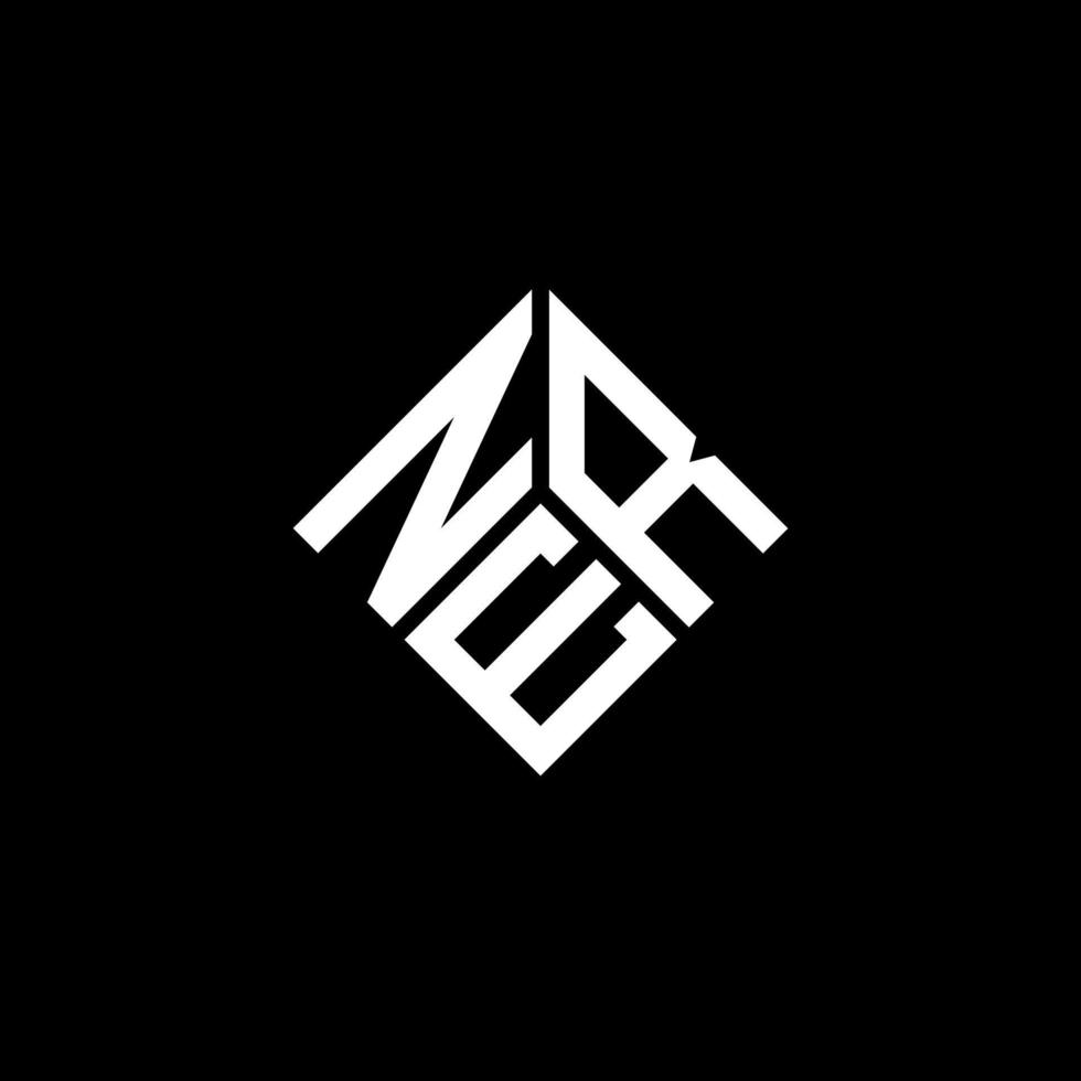 NER letter logo design on black background. NER creative initials letter logo concept. NER letter design. vector