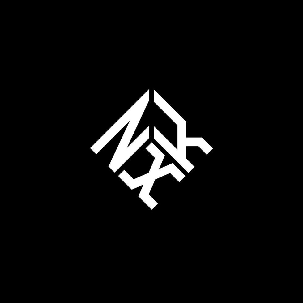 diseño del logotipo de la letra nxk sobre fondo negro. concepto de logotipo de letra de iniciales creativas nxk. diseño de letras nxk. vector