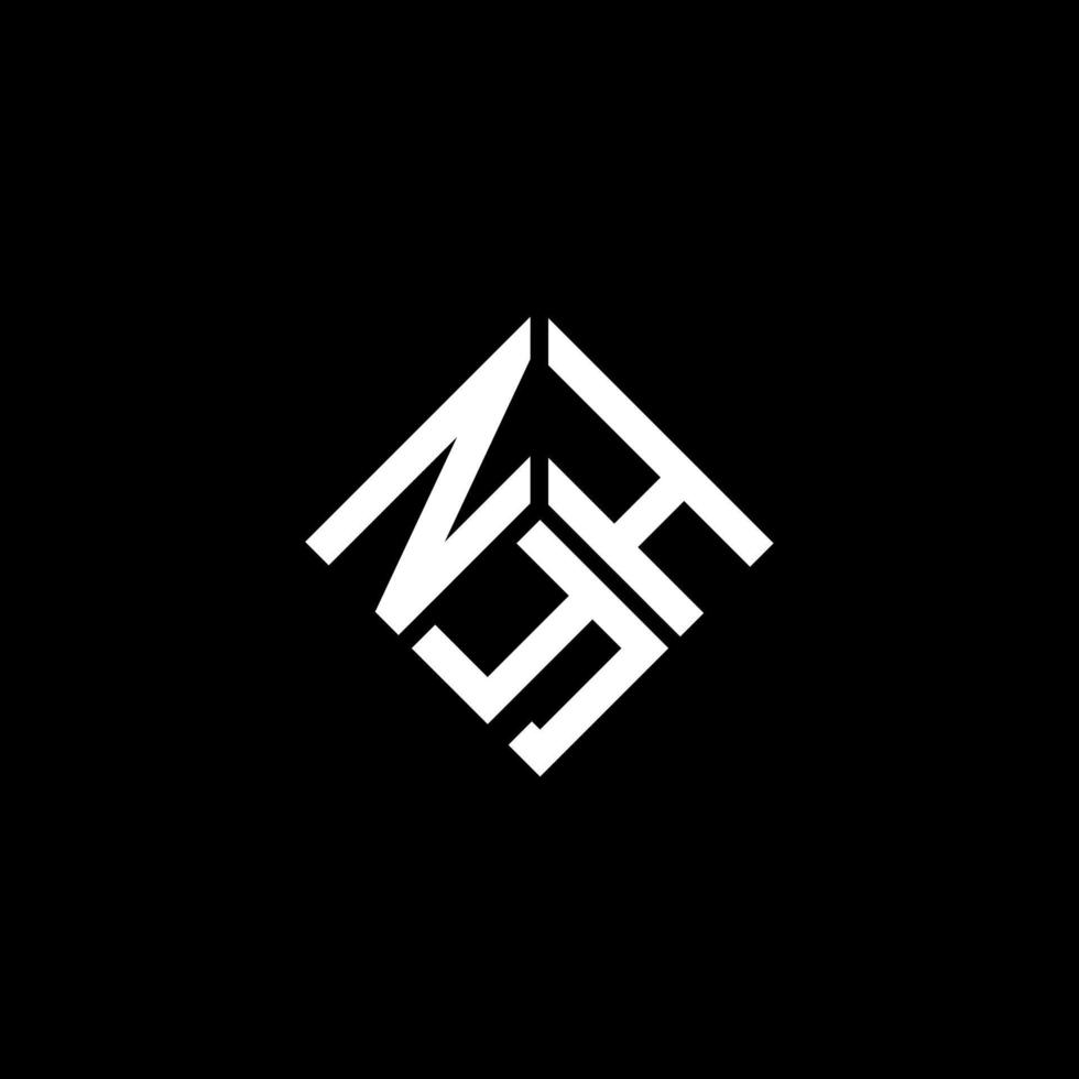 diseño del logotipo de la letra nyh sobre fondo negro. concepto de logotipo de letra de iniciales creativas de nyh. diseño de letras nyh. vector