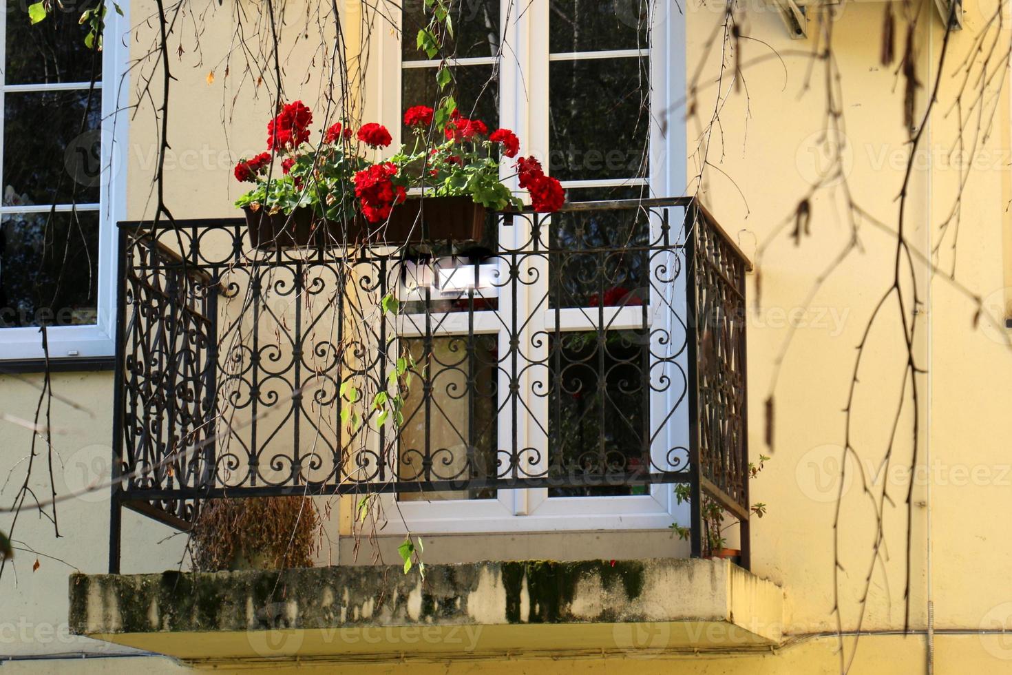 Small balcony on the front of the building photo