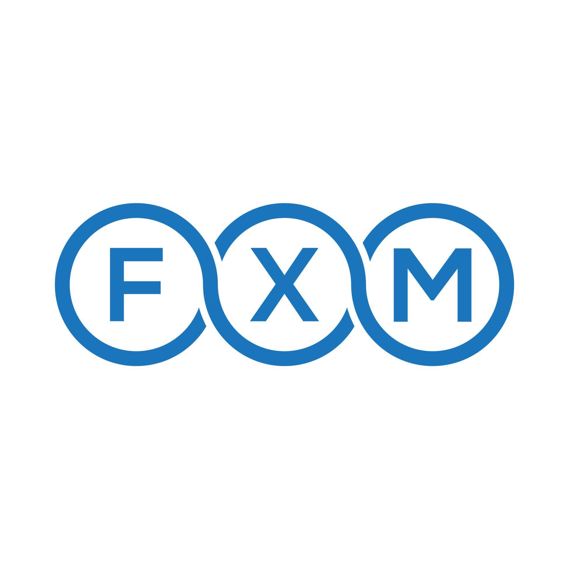 FXM letter logo design on black background. FXM creative initials