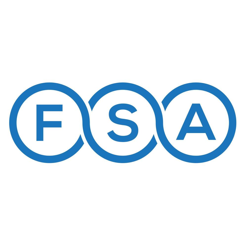 FSA letter logo design on black background. FSA creative initials letter logo concept. FSA letter design. vector