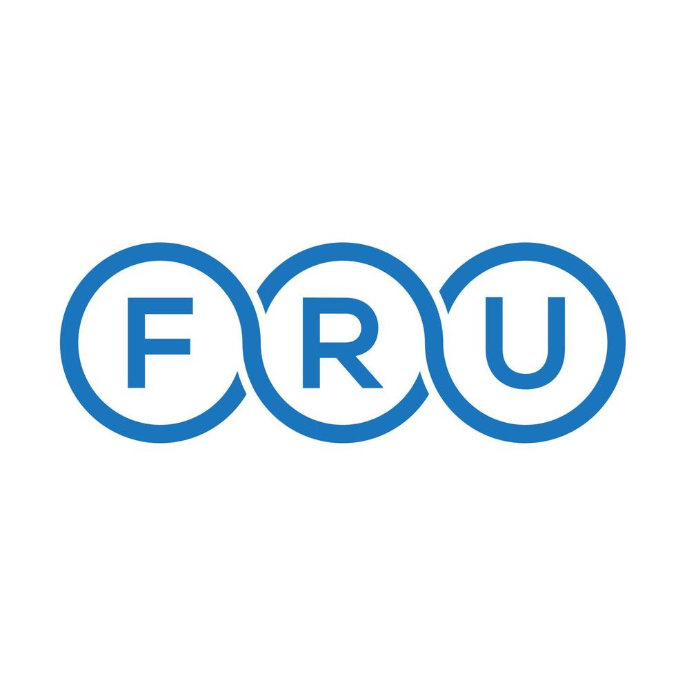 diseño de logotipo de letra fru sobre fondo negro. fru concepto creativo del logotipo de la letra inicial. diseño de letras fru. vector