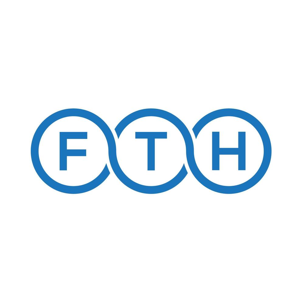 FTH letter logo design on black background. FTH creative initials letter logo concept. FTH letter design. vector