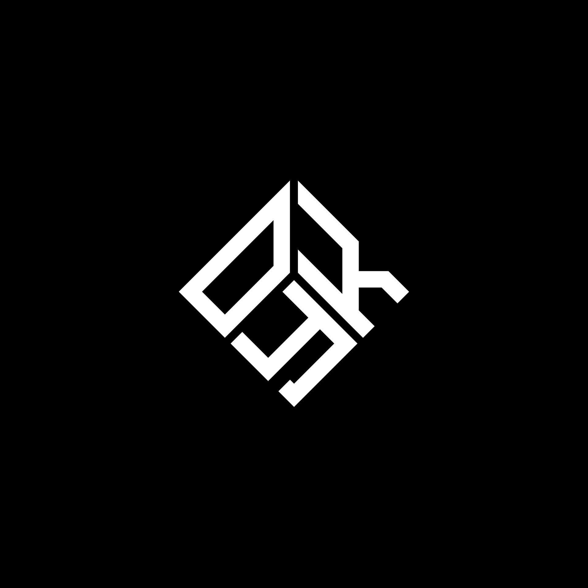 OYK letter logo design on black background. OYK creative initials
