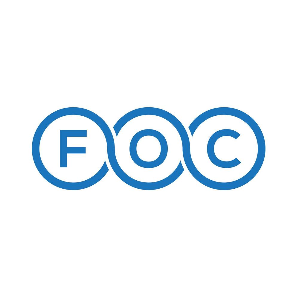 FOC letter logo design on black background. FOC creative initials letter logo concept. FOC letter design. vector